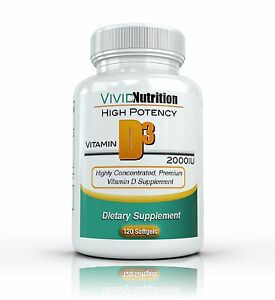 Vivid Health Nutrition High Potency, Premium Vitamin D3 (D-3)Supplement ...
